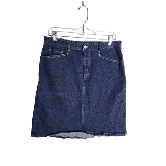 Levi's womens silvertab knee length denim skirt sz L Y2k 80's 90's preppy school - Picture 1 of 8